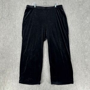 NWT Catherines Velvet Pants Womens‎ 1X Black Pull On Stretch 18/20W
